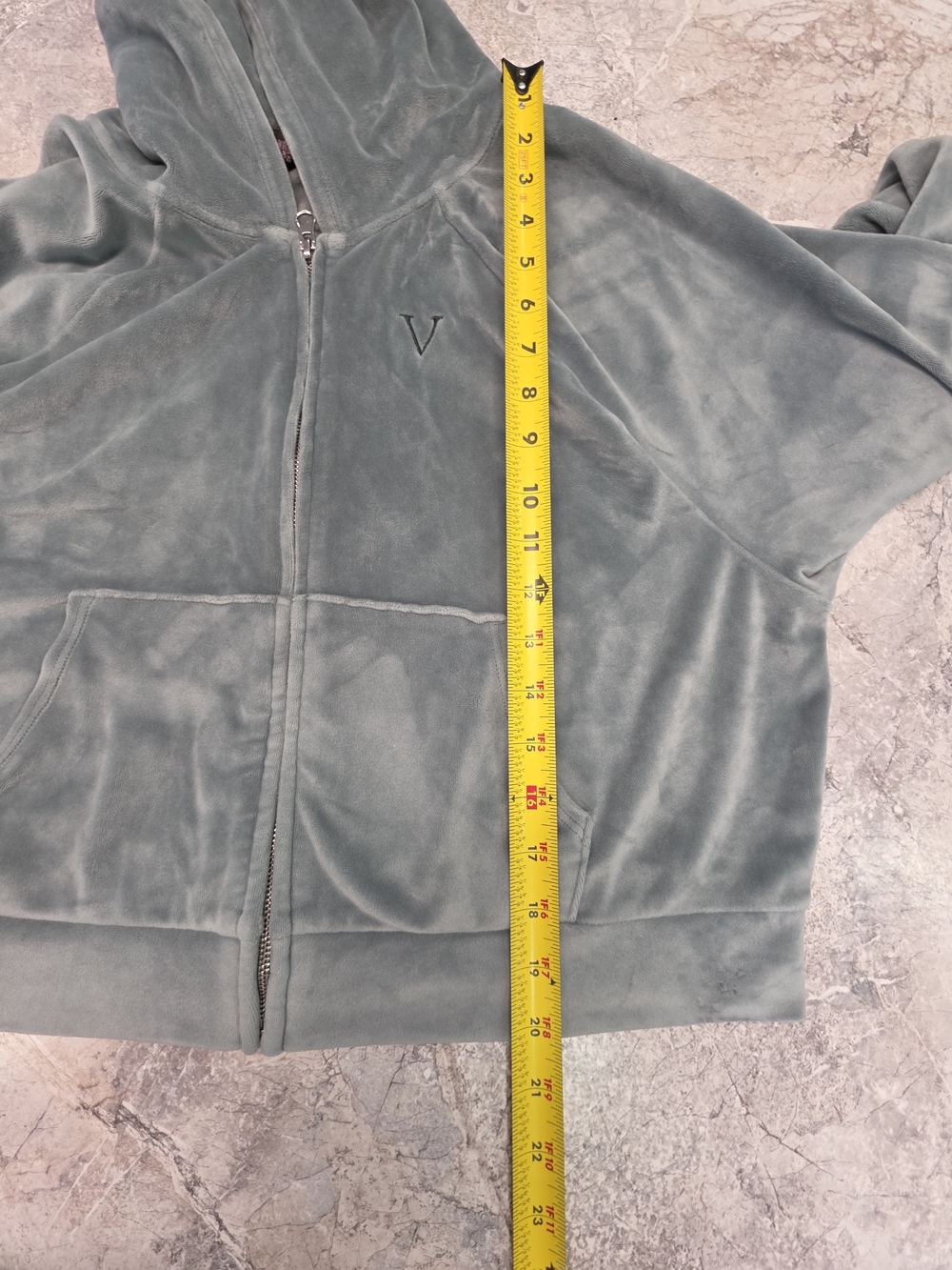 Victoria's Secret Velour Hoodie and Jogger Track Suit Set - Sage Lounge Wear - Picture 9 of 9